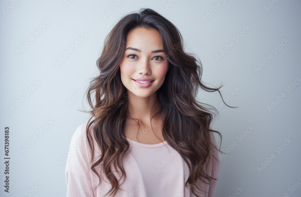 Portrait of a young beautiful Asian woman with long hair Portrait of a young beautiful Asian woman with long hair