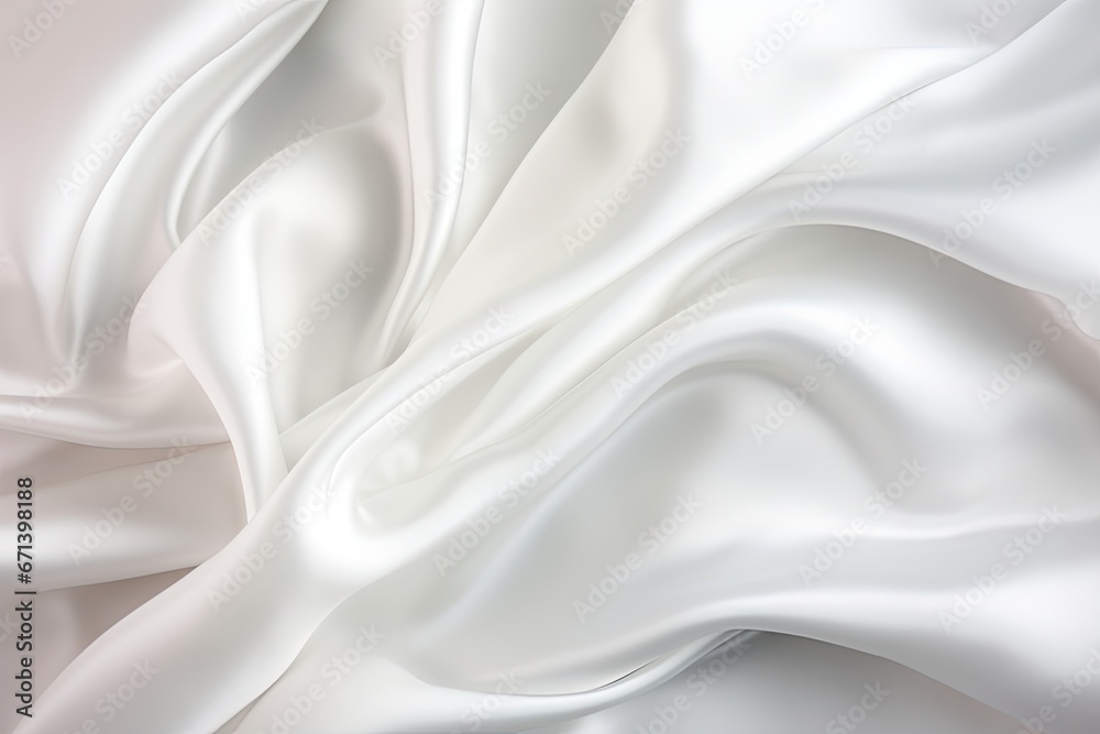 Obraz premium Ivory Illusion: White Satin Fabric - Sleek and Smooth Backgrounds