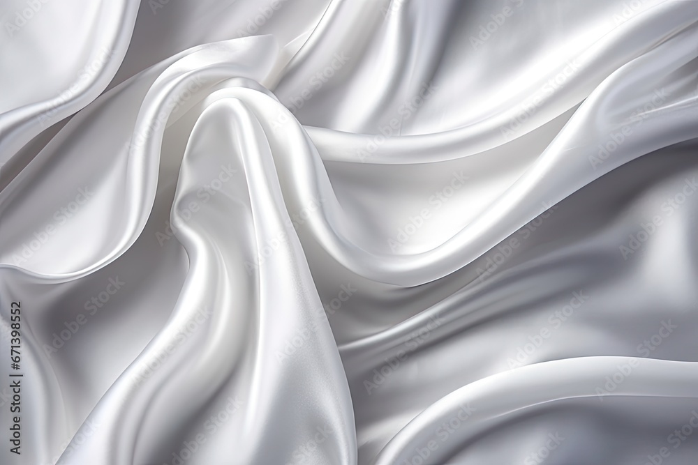 Natural Patterned White Gray Satin Texture - Beautiful Soft Blur Silver Fabric Silk Background