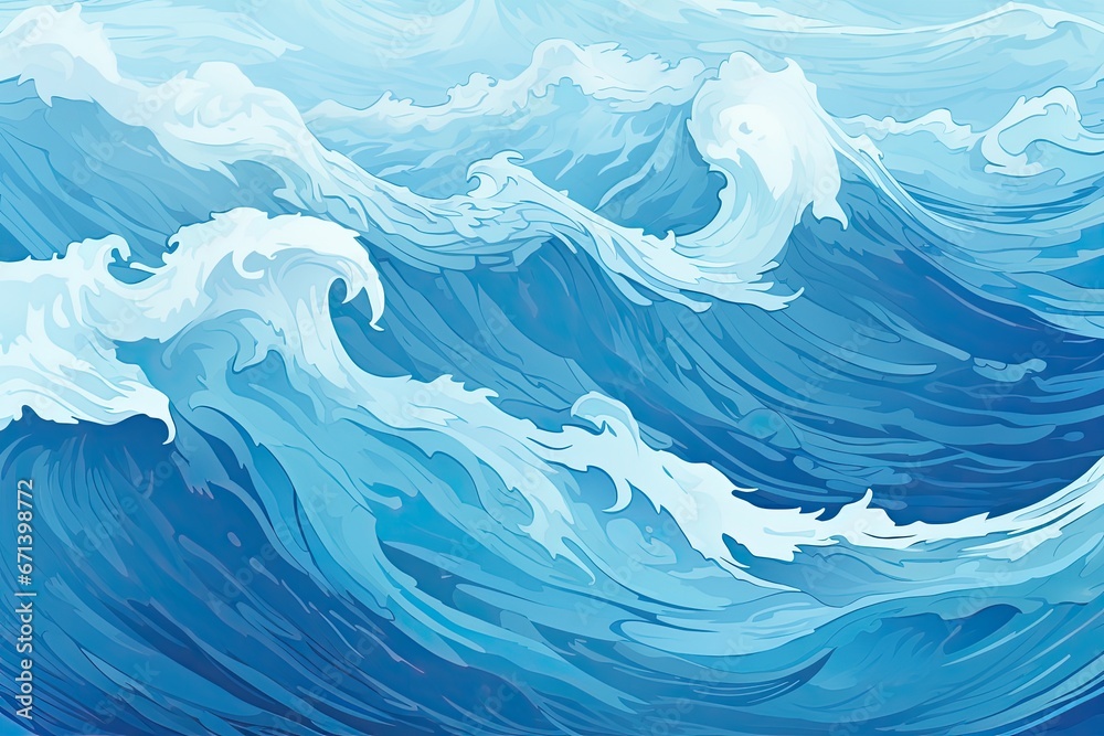 Oceanic Elegance: Blue Abstract Wave Background with Textures Oceanic Elegance: Blue Abstract Wave Background with Textures
