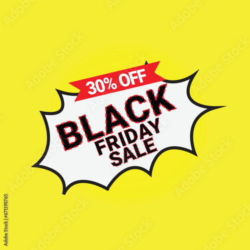 Black Friday Sale 30% Off Discount Tage. Vector Format. 