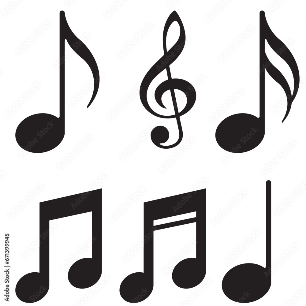 Music note symbol silhouette collection Music note symbol silhouette collection