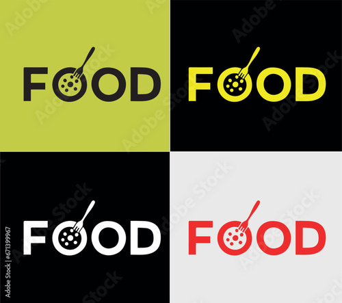 Food restaurant logotype, elements color variation abstract icon. Modern logotype, business template.