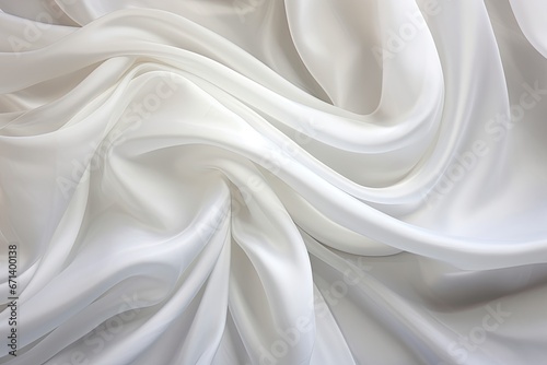 Satin Swoon: White Fabric as an Ethereal Background for Elegance