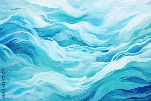 Sea Echoes  Aqua Abstract Background with Wavy Patterns