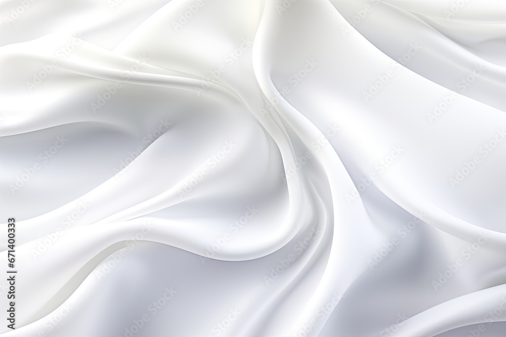 Silk and Waves - Abstract Soft Waves on White Cloth Background