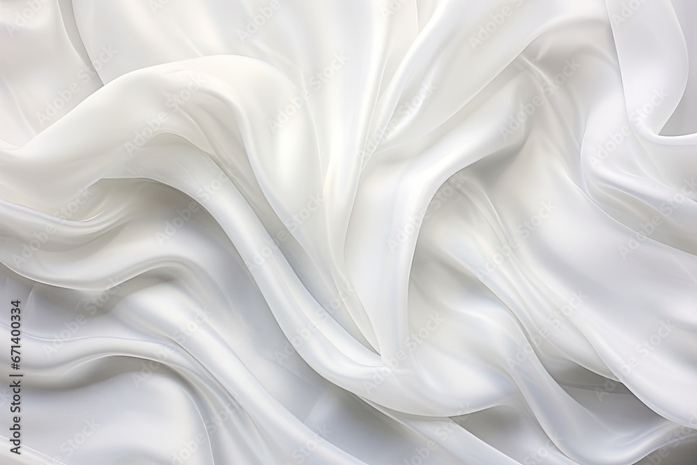 Fototapeta premium Silk and Waves: Soft Abstract Waves on White Cloth Background