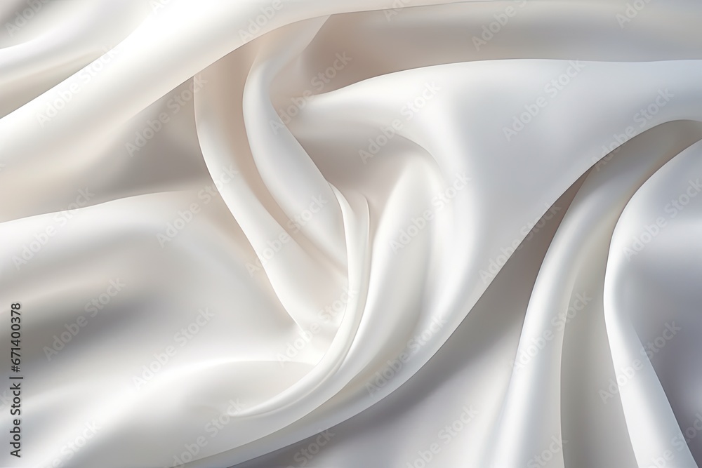 Obraz premium Silk Horizon: White Fabric Smooth Texture Surface Background
