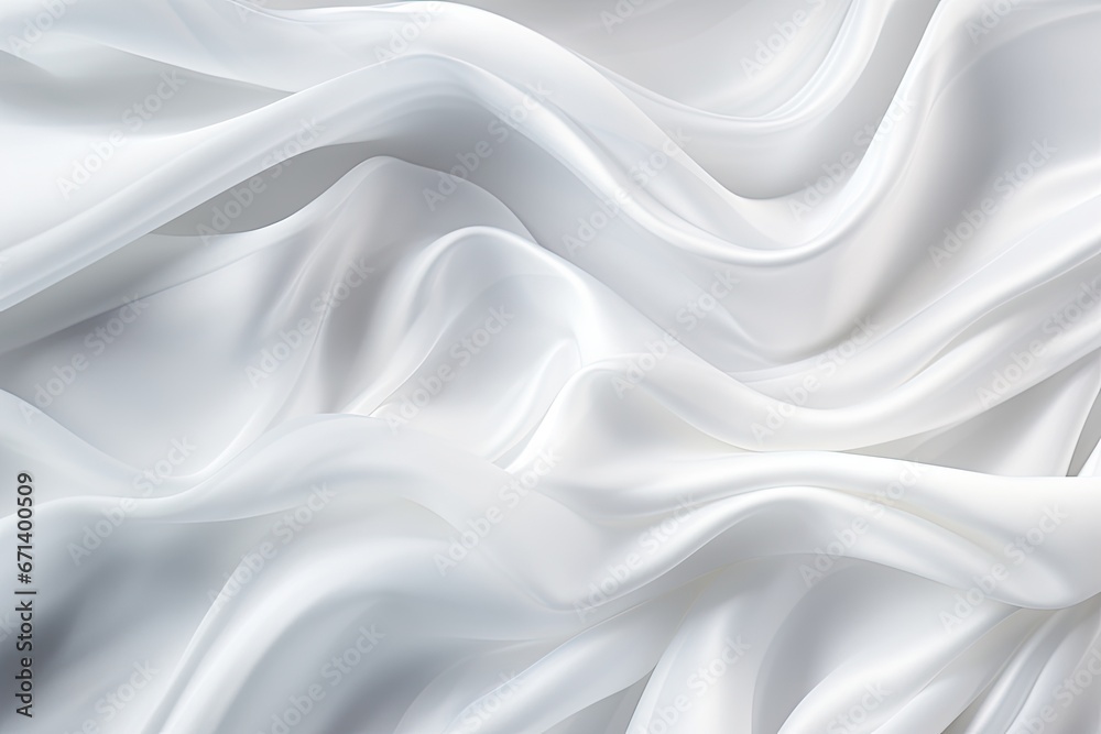 Silken Swells: White Cloth Background Abstract with Soft Wave Details Silken Swells: White Cloth Background Abstract with Soft Wave Details