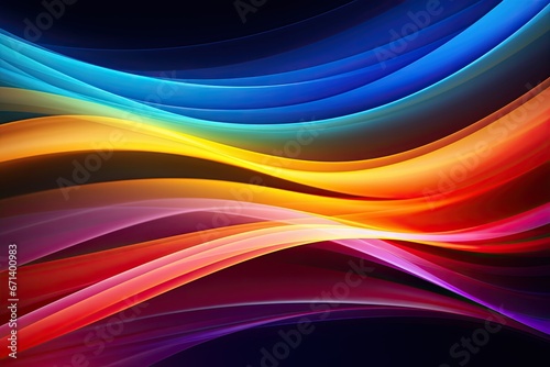 Spectrum Surge: Colorful Light Stripes on Abstract Dark Background