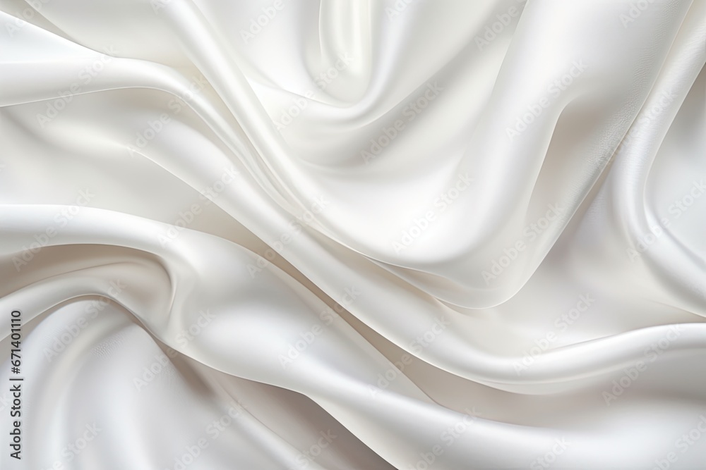 The Grace of Drapery: White Satin Silky Cloth Background with Folds The Grace of Drapery: White Satin Silky Cloth Background with Folds