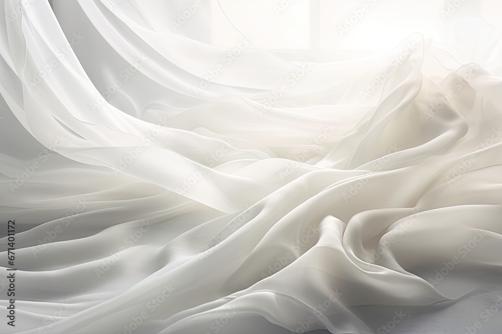 Timeless Elegance: White Fabric Waves in the Wind