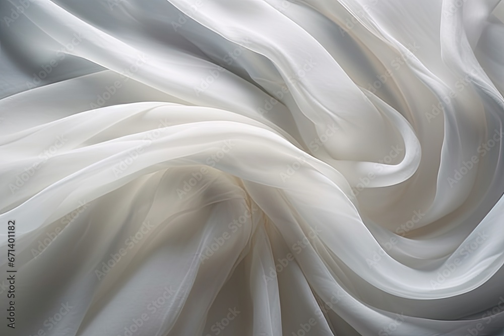 Obraz premium Timeless: White Fabric Waves in the Wind