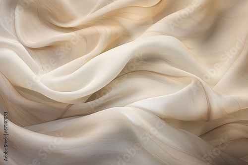 Timeless Elegance: Soft Waves of White Fabric Fluttering in the Wind
