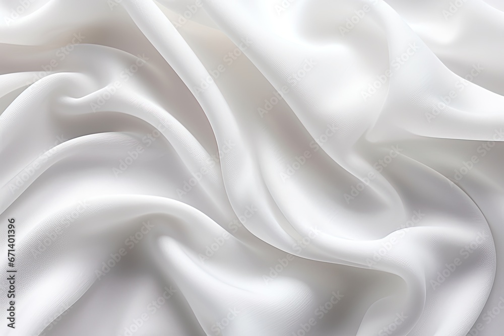 Obraz premium Waves in Fabric: White Cloth Abstract Background.