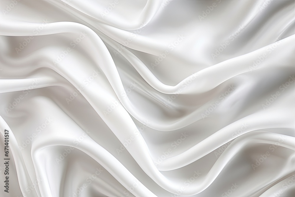 White Silk Drape: Abstract Background with Crease Wavy Folds White Silk Drape: Abstract Background with Crease Wavy Folds