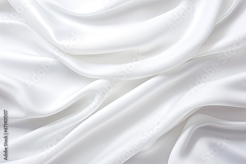 White Ripples: Soft Waves on Wavy White Cloth Background