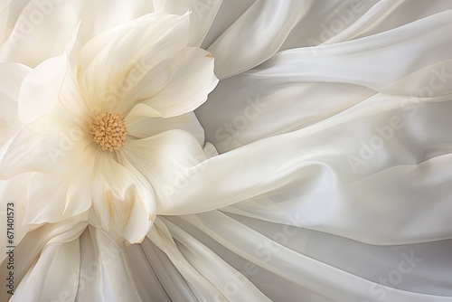 White Whispers: Close-up White Satin for a Soft, Subtle Background © Michael