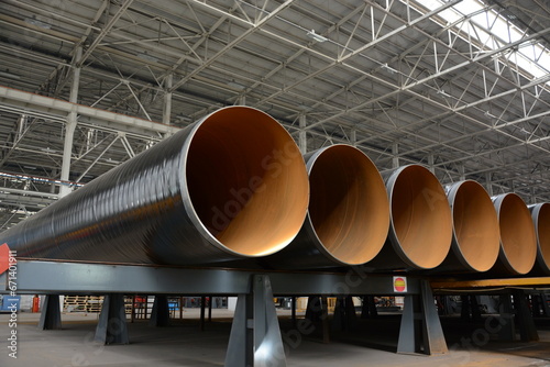 Large diameter steel pipe plant, Steel pipe manufacturing, Steel pipes for drilling oil and water © Elshad Aliyev