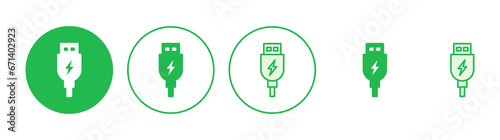 Usb icon set. Flash disk icon vector