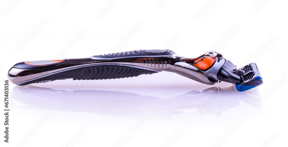 Obraz premium New colored Sensor shaving razor isolated on a white background