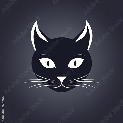 Cat logo stylish vector with silhouette, Vector illustration in a minimalist and contemporary graphic design