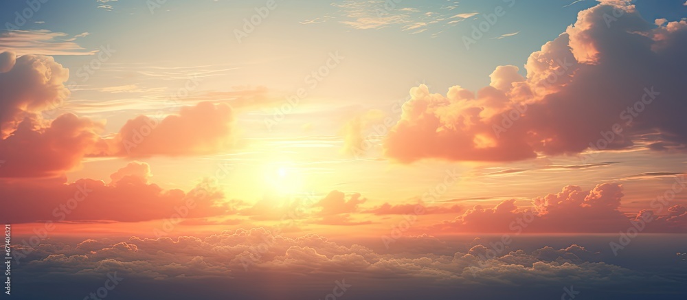 Natural landscape with a sunset backdrop in the sky
