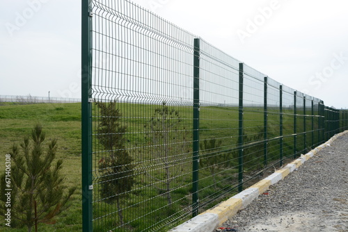 High green metal fence, High Security Palisade Metal Fencing Manufacturer © Elshad Aliyev