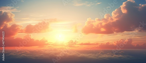 Natural landscape with a sunset backdrop in the sky © 2rogan