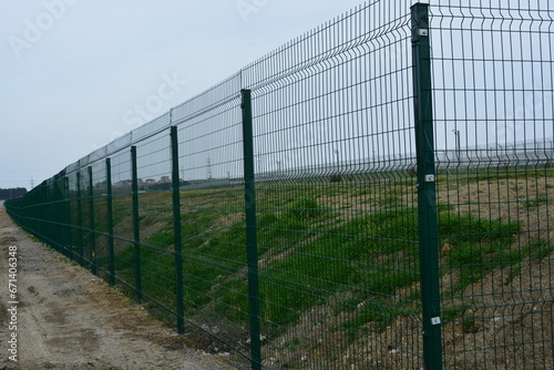 High green metal fence, High Security Palisade Metal Fencing Manufacturer © Elshad Aliyev