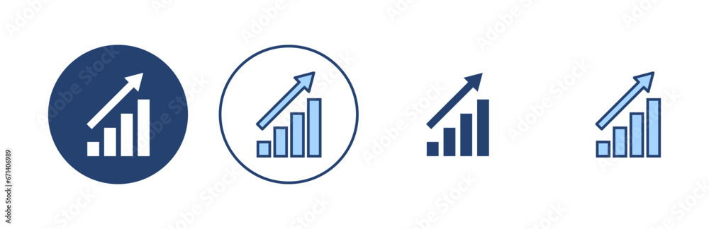 Growing graph icon vector. Chart sign and symbol. diagram icon Growing graph icon vector. Chart sign and symbol. diagram icon