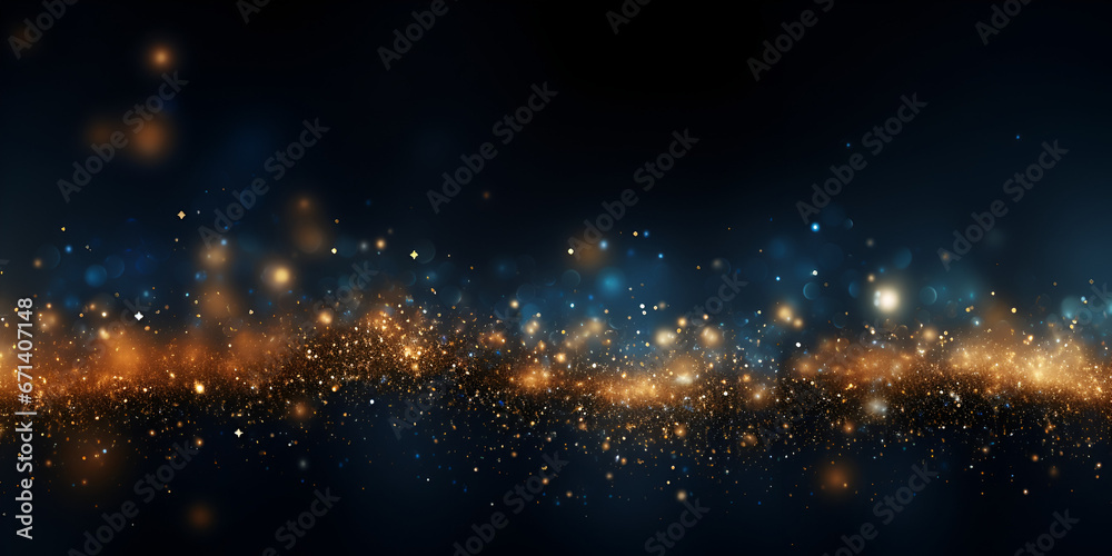 Sparkle Abstract Image,Abstract colorful glittering effect defocused design on dark background,Abstract background with dark blue and gold glittery particle,Christmas dark bokeh background golden glit