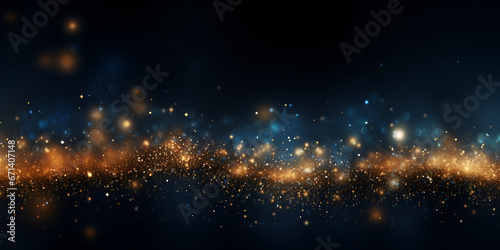 Sparkle Abstract Image,Abstract colorful glittering effect defocused design on dark background,Abstract background with dark blue and gold glittery particle,Christmas dark bokeh background golden glit