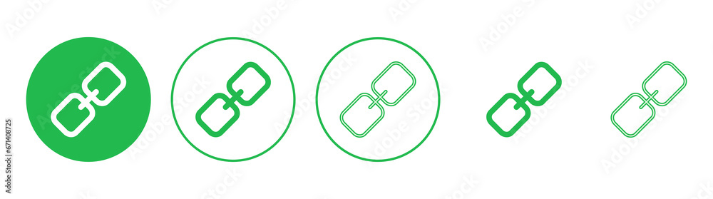 Link icon set. Hyperlink chain symbol. Link icon set. Hyperlink chain symbol.