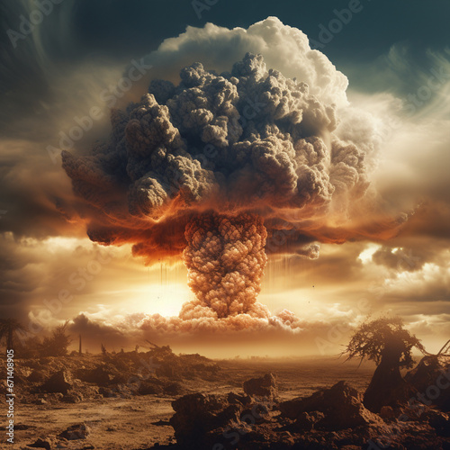 Nuclear Bomb Explosion, Mushroom Cloud, ai technology
