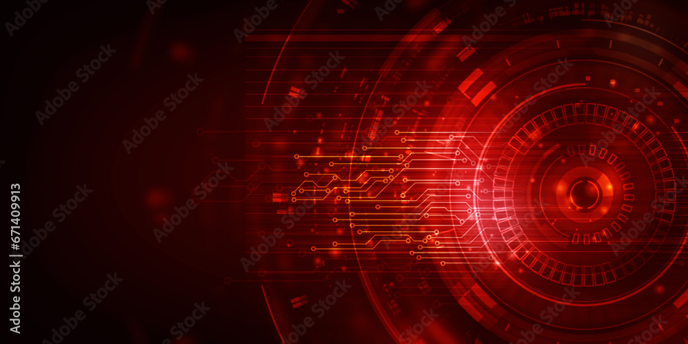 Fototapeta premium 2d illustration Abstract futuristic electronic circuit technology background