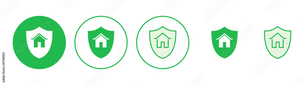Home insurance icon set. home protection icon Home insurance icon set. home protection icon