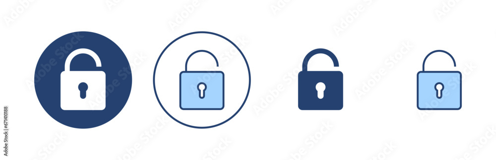 Unlock icon vector. Unlock sign and symbol. unlocked padlock icon Unlock icon vector. Unlock sign and symbol. unlocked padlock icon