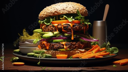 Vegetarian steaks vegan burger, - soy and wheat