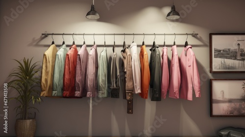 Clothing on hanger at the modern shop boutique © HN Works