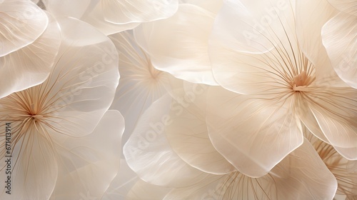 Nature abstract of flower petals  beige transparent leaves with natural texture as natural background or wallpaper. Macro texture  neutral color aesthetic photo with veins of leaf  botanical design.