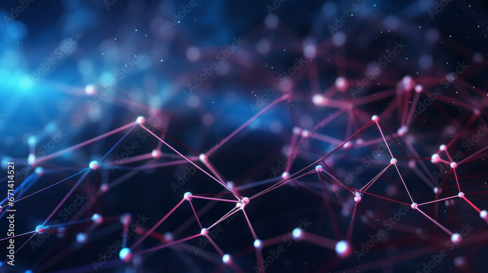 Fototapeta premium Network connection of points and lines. Data technology digital background. 3D render