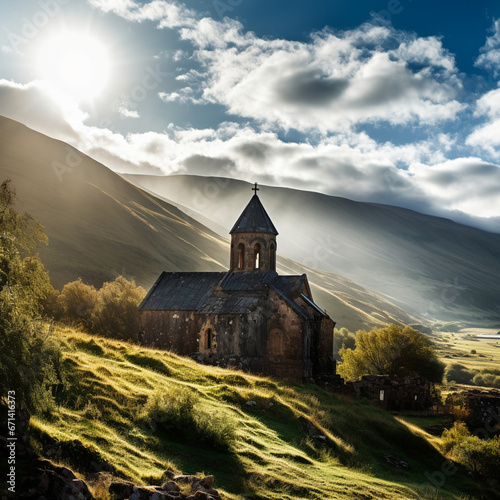 church in the mountains, armenia photo