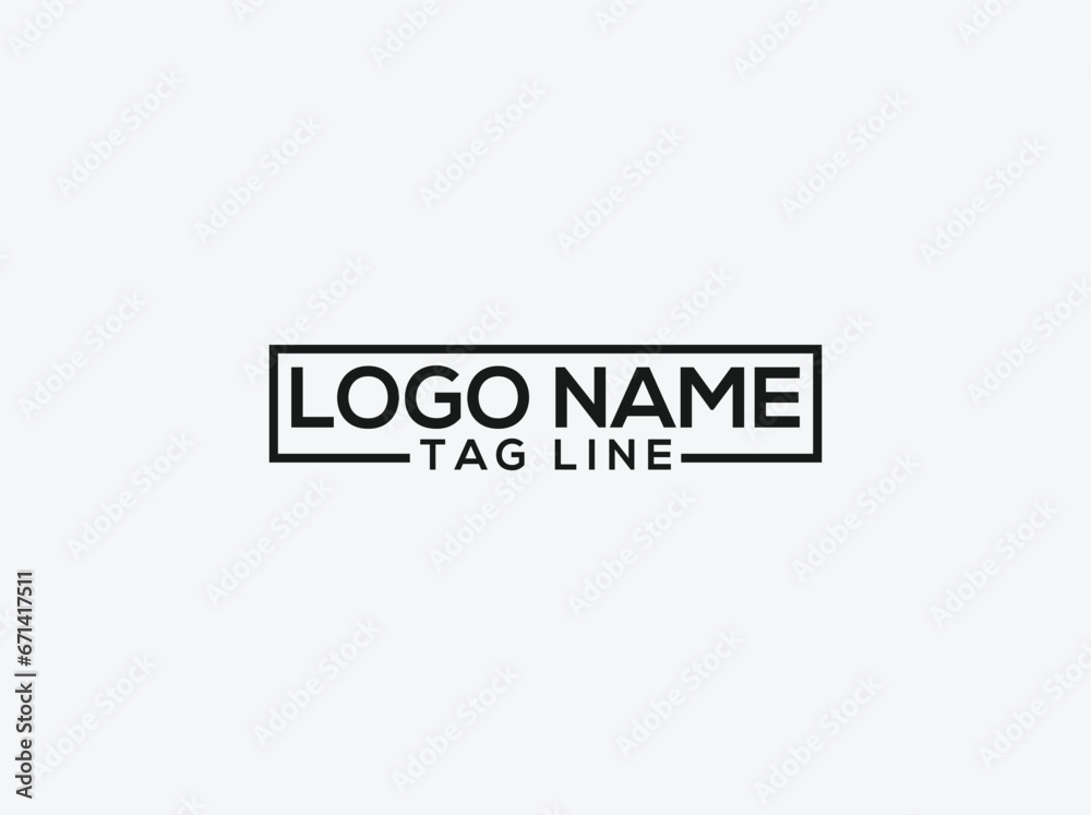 simple logo design with shape. unique new text business logo design vector 