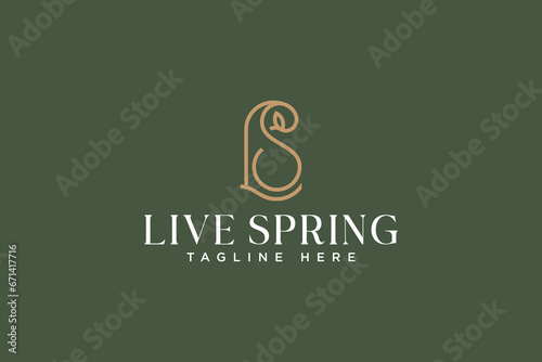 letter L S LS floral luxury logo design for fashion, boutique and jewelery company