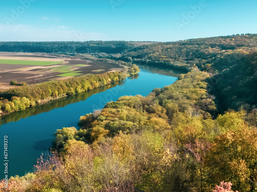 Moldova Soroca. View of the Dniester River from above