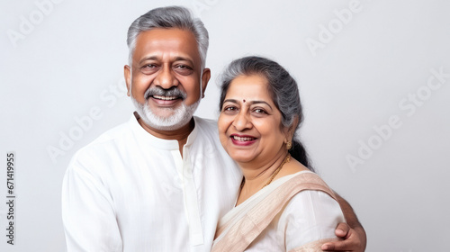 Senior indian couple giving happy expression. © PRASANNAPIX