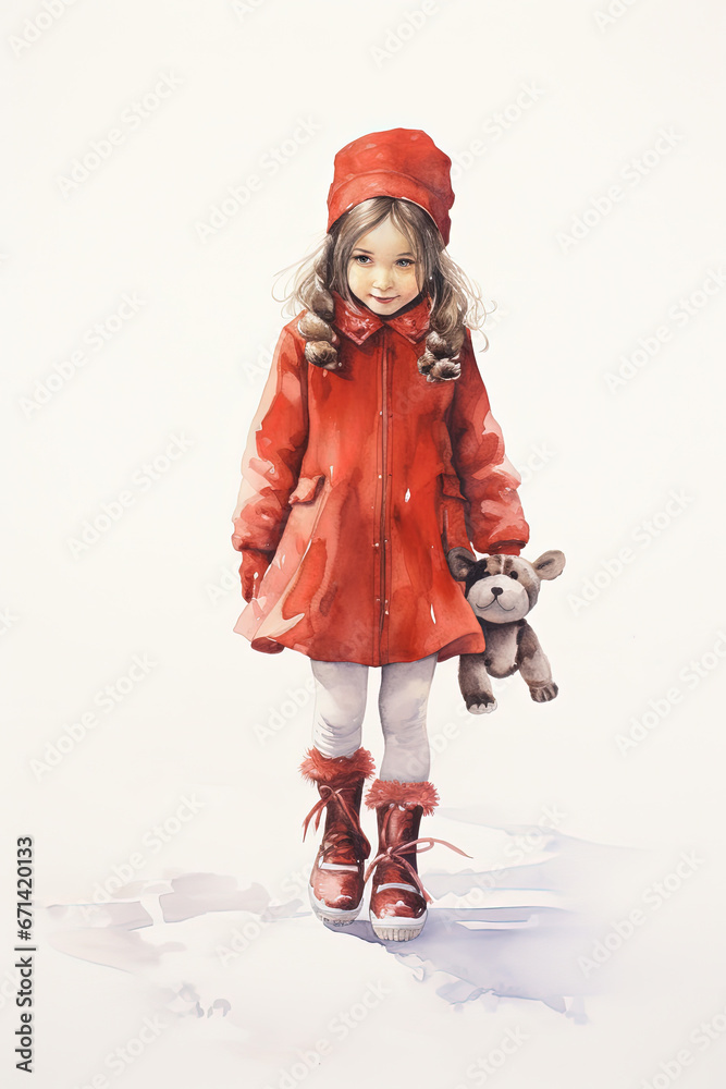 Christmas. A little girl is skating. Generative AI Christmas. A little girl is skating. Generative AI
