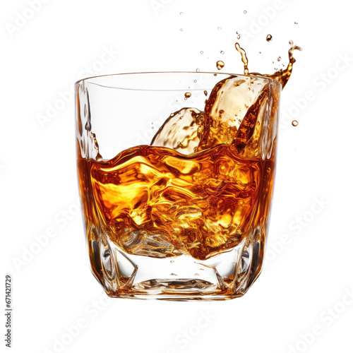 glass of whiskey isolated on transparent background