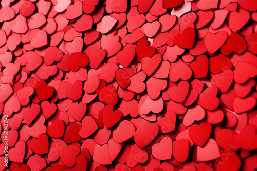 Background for Valentine's Day. Lots of red hearts. Festive background.